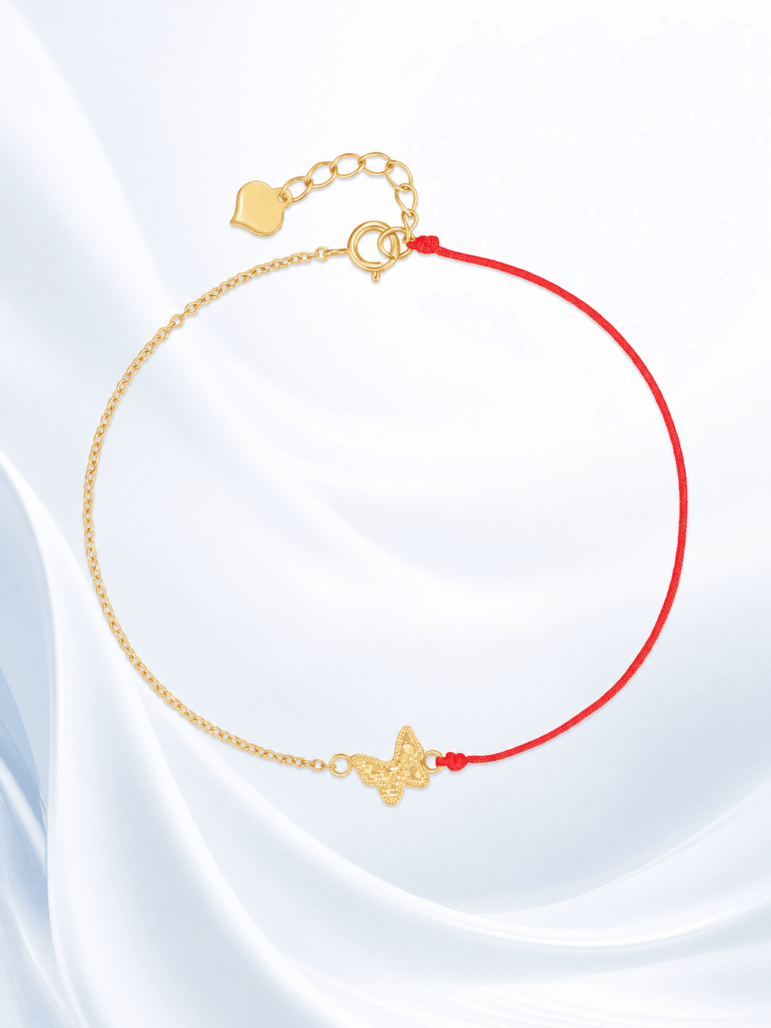 Crushed Ice Red Cord Bracelet