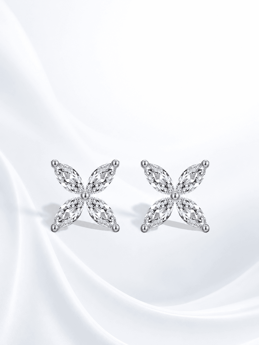 Marquise Snowflake Studs