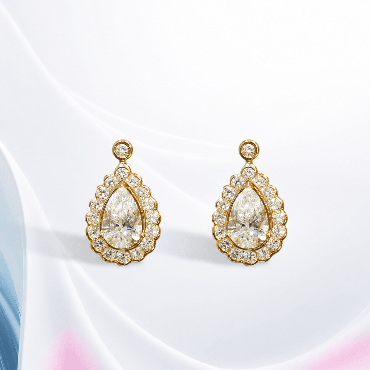 Kingdom Earrings Pear Halo