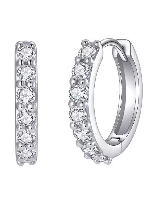 Kingdom Earrings Petite Pavé Hoop - View 3
