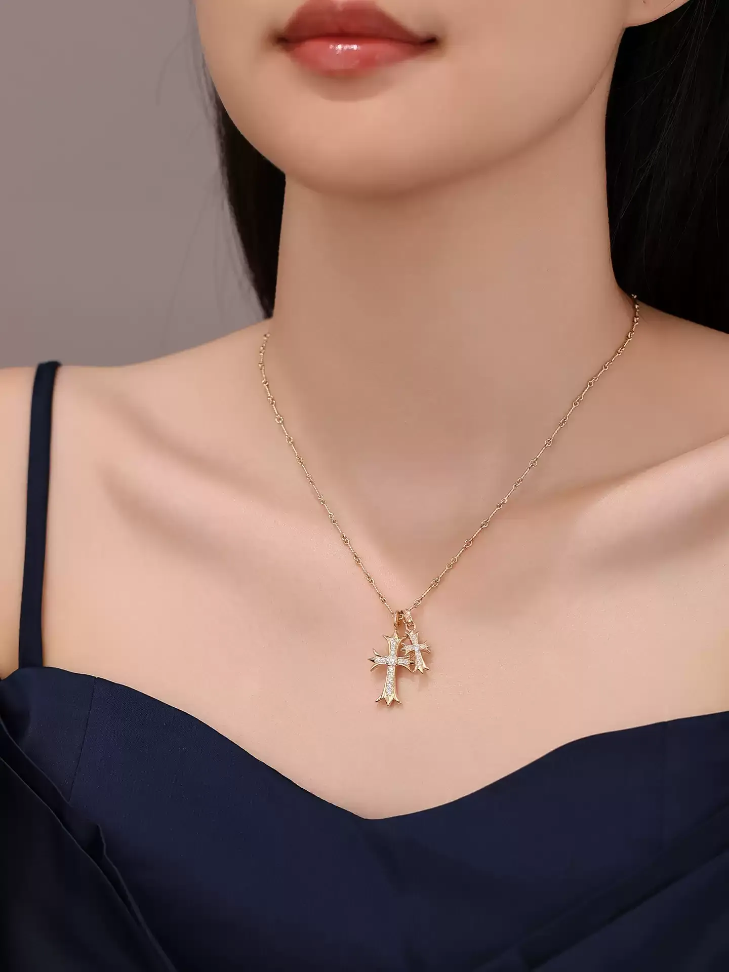 Kingdom Necklace Double Cross - View 3