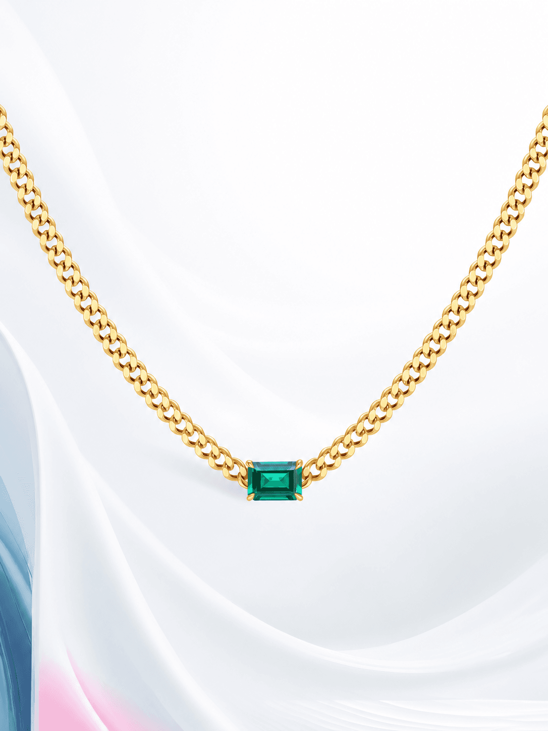 Kingdom Necklace Emerald Cuban
