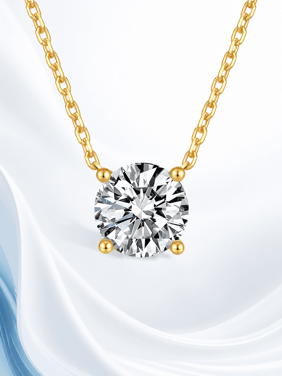 Four-Prong Solitaire Necklace