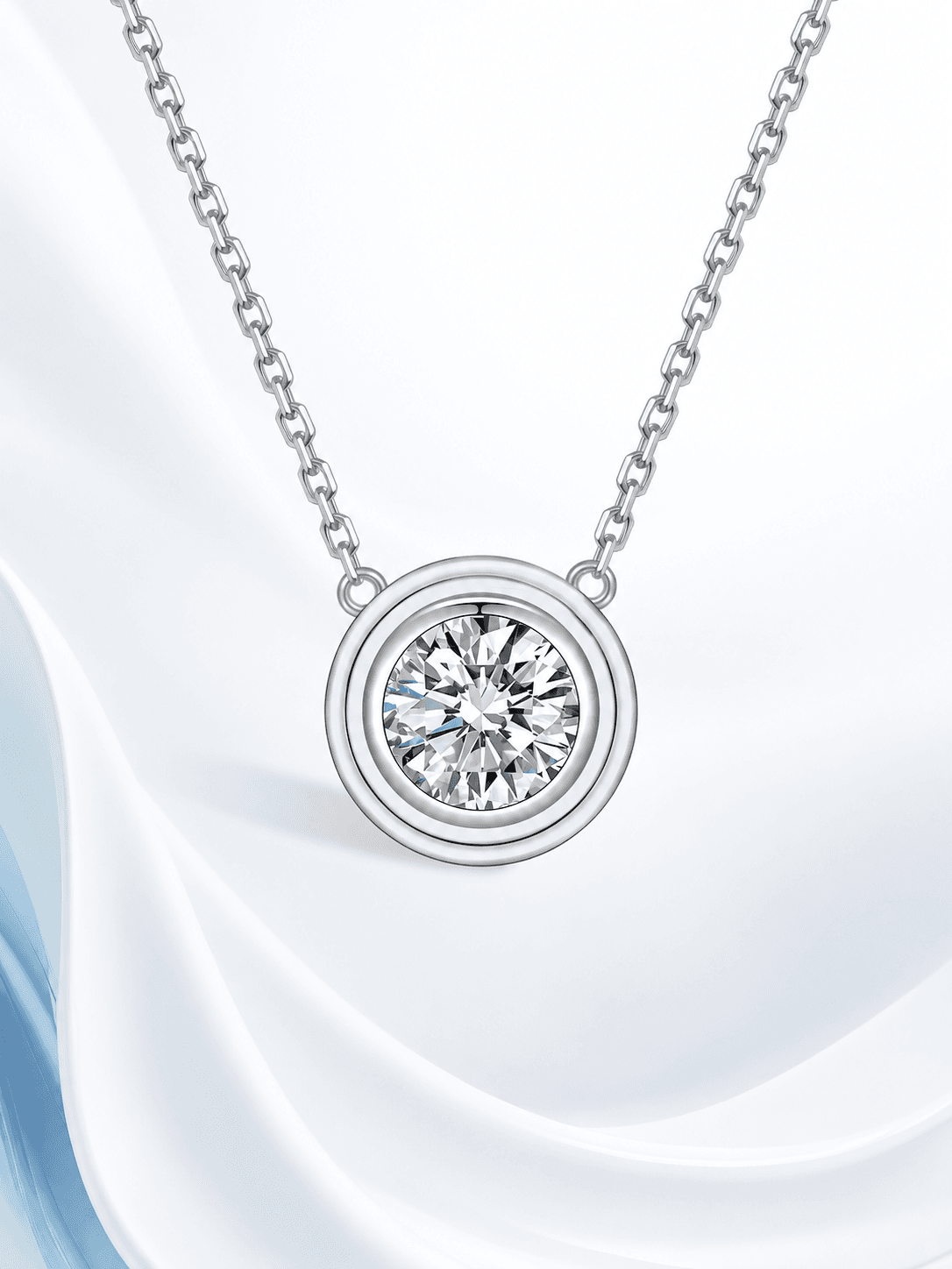 Saucer Solitaire Necklace