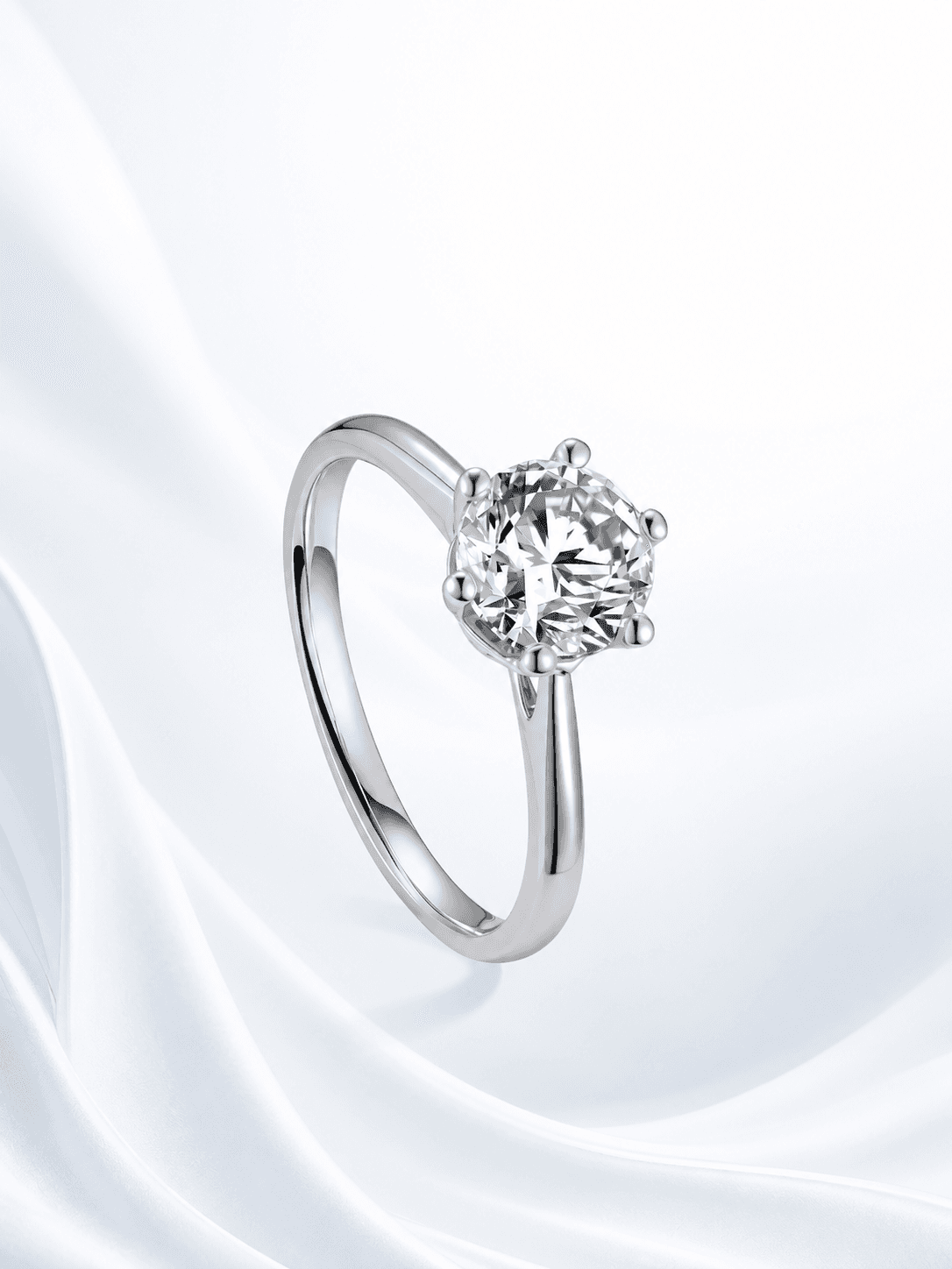 Graduated Six-Prong Ring