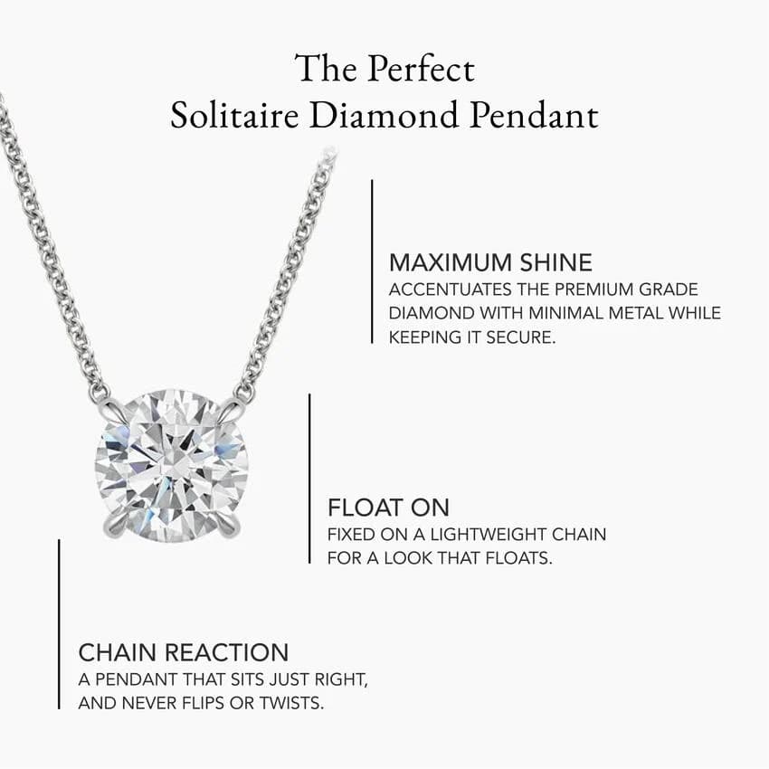 Perfect Solitaire Lab Diamond Pendant - View 2