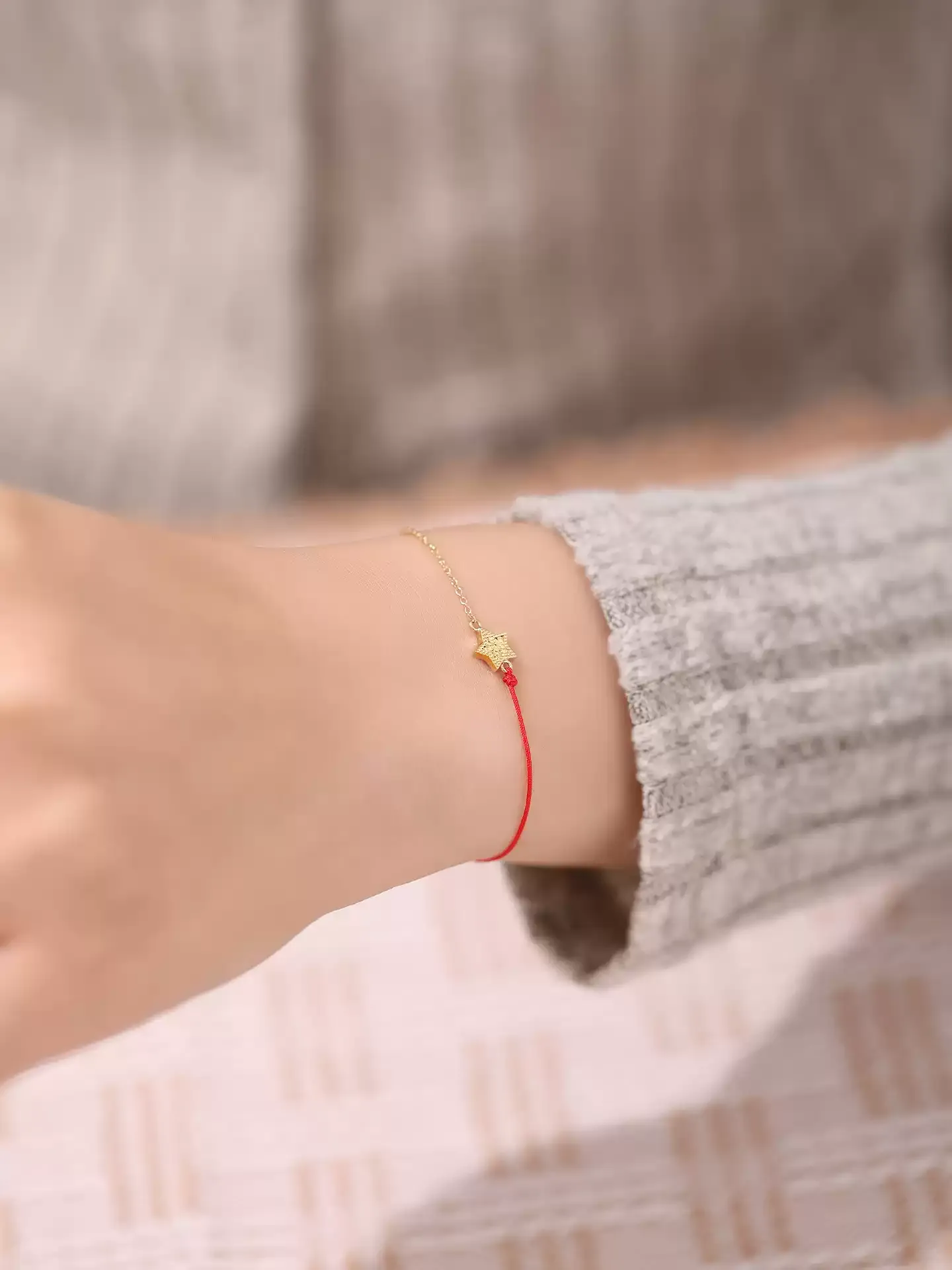 Crushed Ice Red Cord Bracelet - View 3