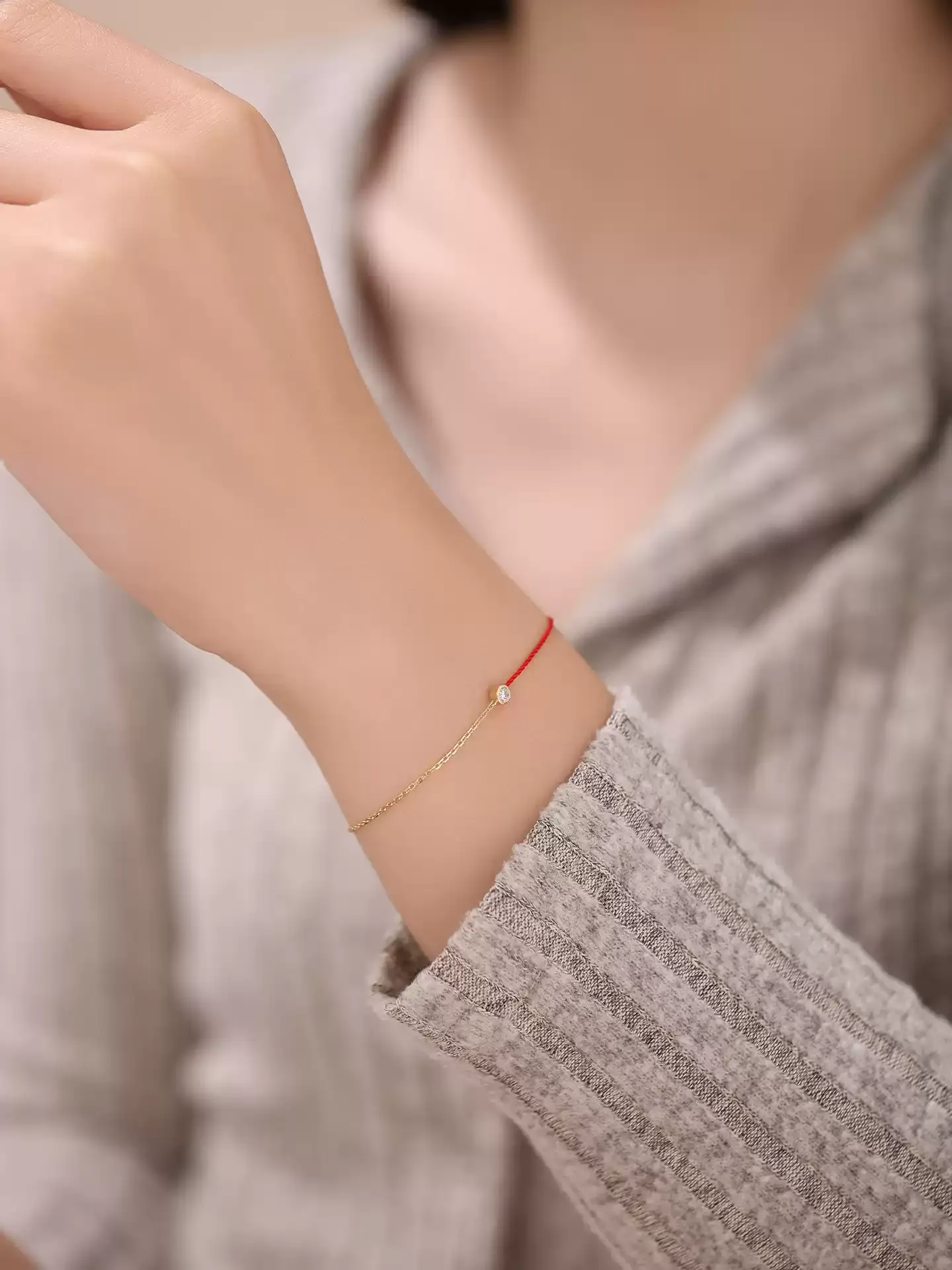 Kingdom Bracelet Minimalist Red Cord - View 2