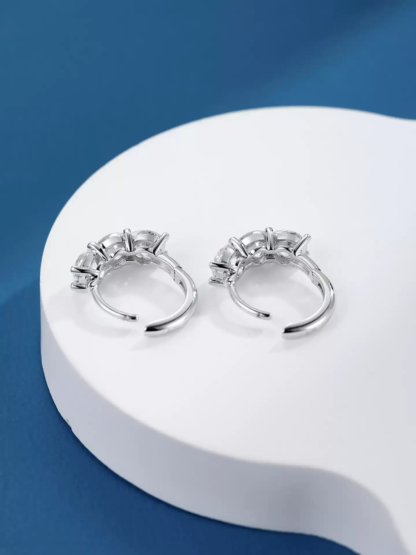 Kingdom Earrings Three-Stone Hoop - View 3