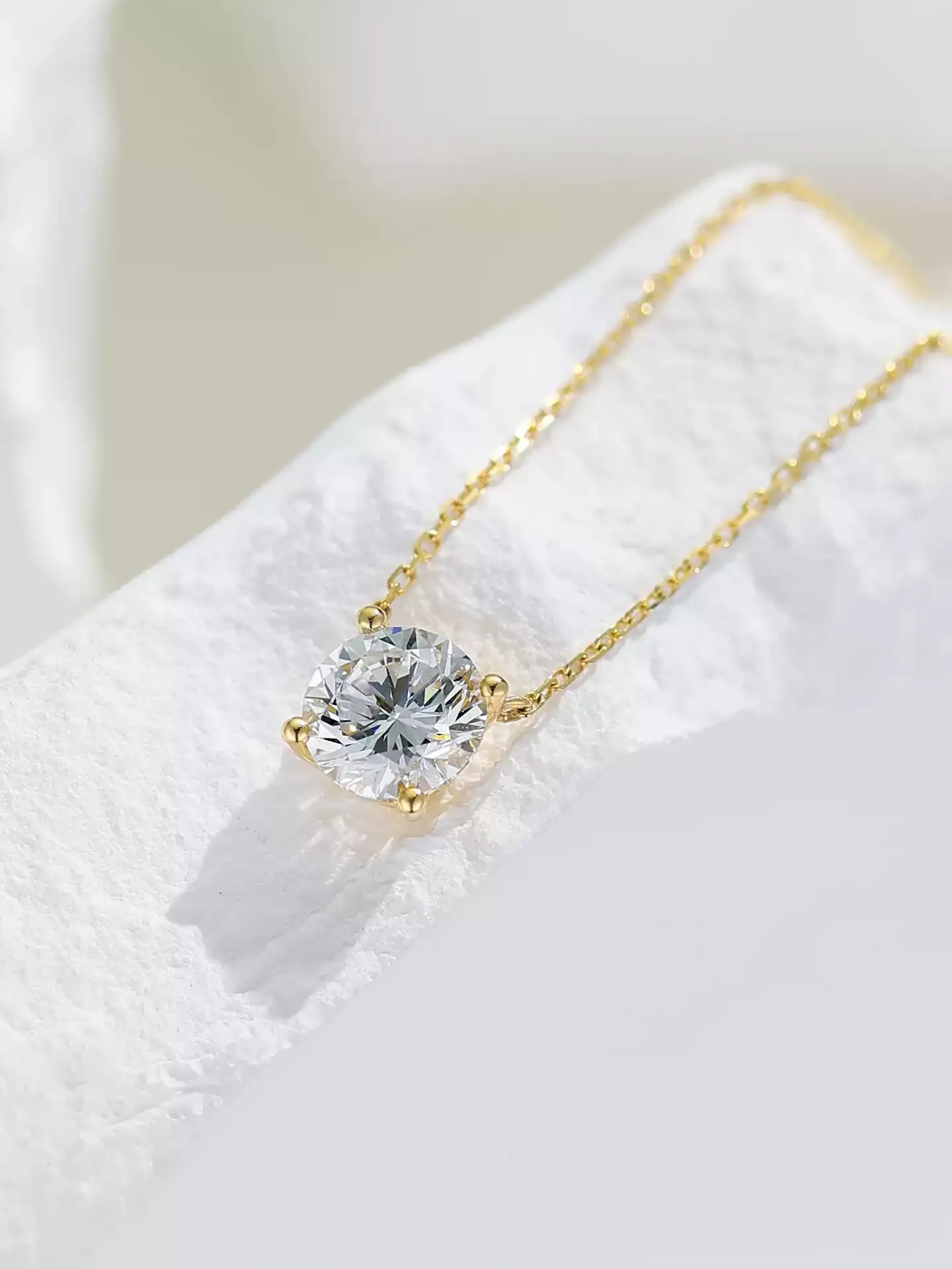 Four-Prong Solitaire Necklace - View 4