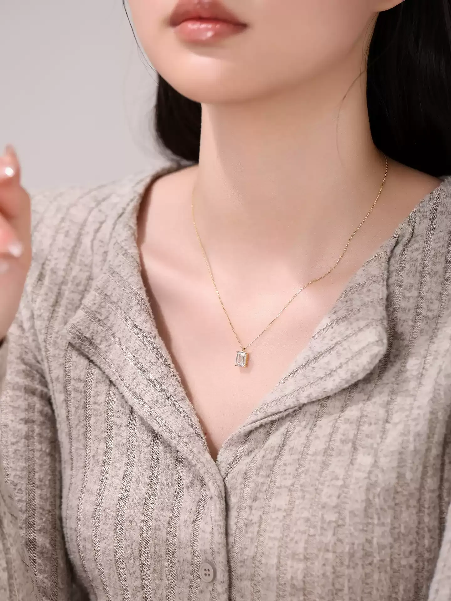 Kingdom Necklace Sugar Cube Solitaire - View 4