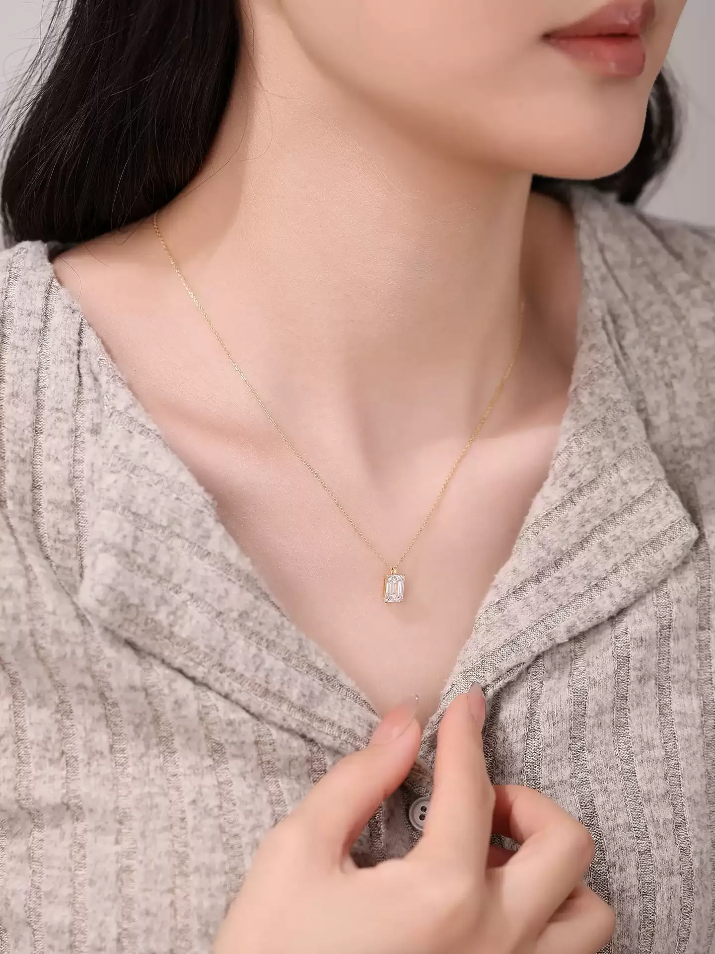 Kingdom Necklace Sugar Cube Solitaire - View 5