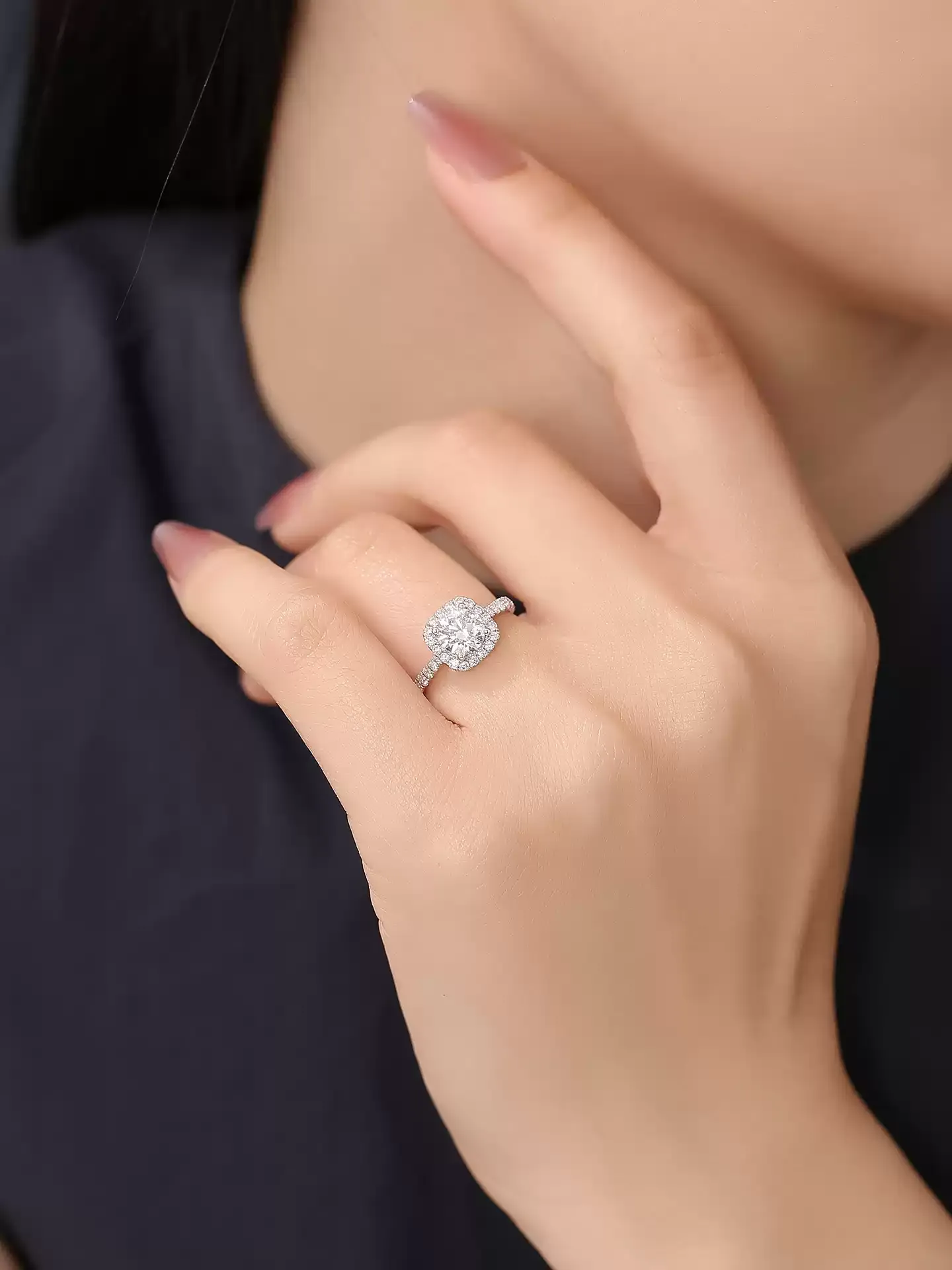 Square Halo Ring - View 2